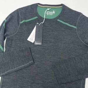 Smartwool Intraknit Thermal Merino Base Layer Crew Charcoal Zen Green Large NWT